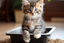 Stop kittens playing in litter box