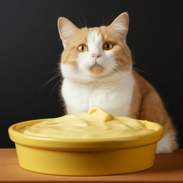 Cats eat custard