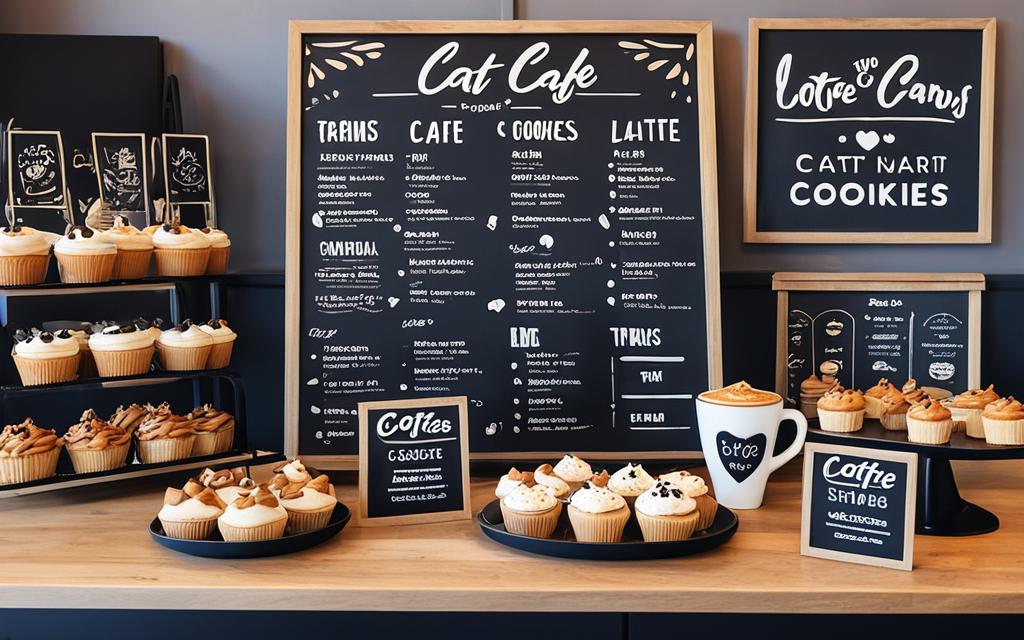cat-themed treats and coffee art
