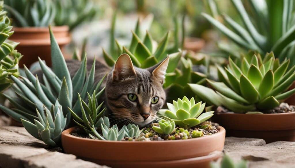 cat ingests toxic succulent