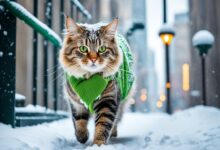street cat at snow