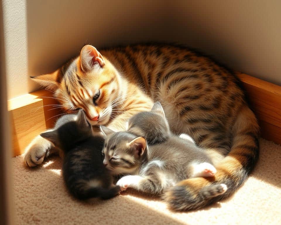 A Mother Cat And Her Kittens The Ways In Which A Mother Cat Cares For 